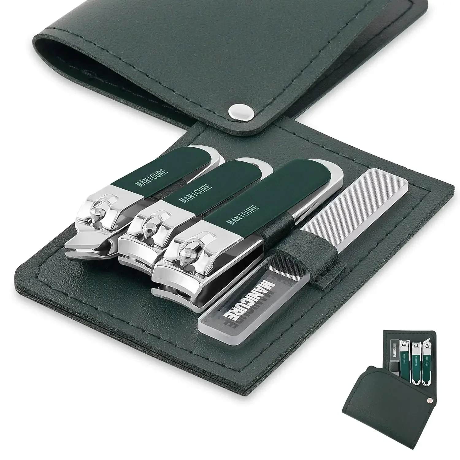 Mens Grooming Travel Kit - 4 Pcs Set Pemotong Kuku Baja,