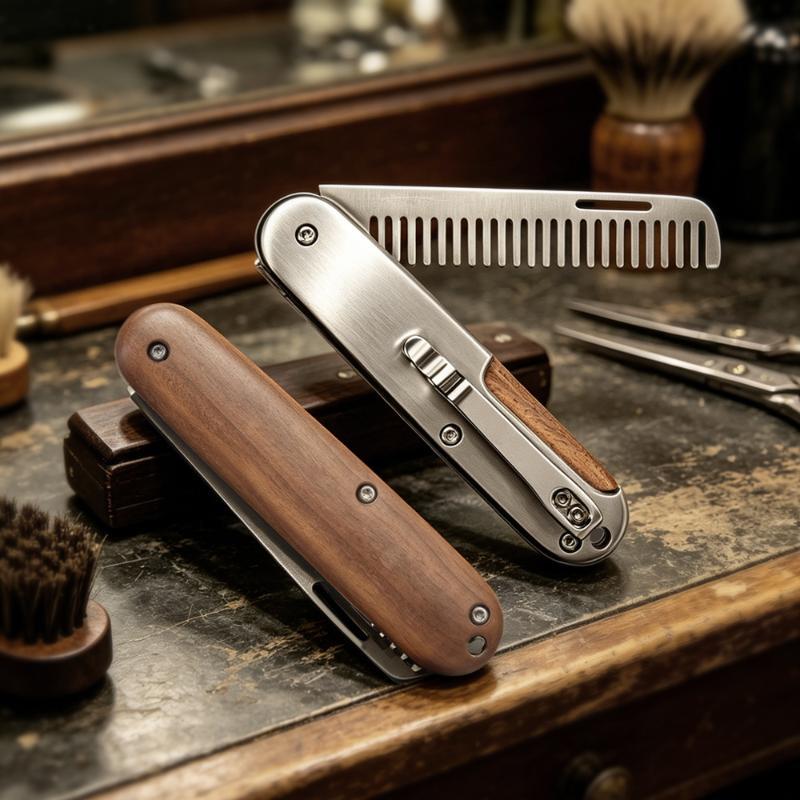 Mens Grooming Travel Kit - 1 Buah Sisir Kumis Rambut Perjalanan