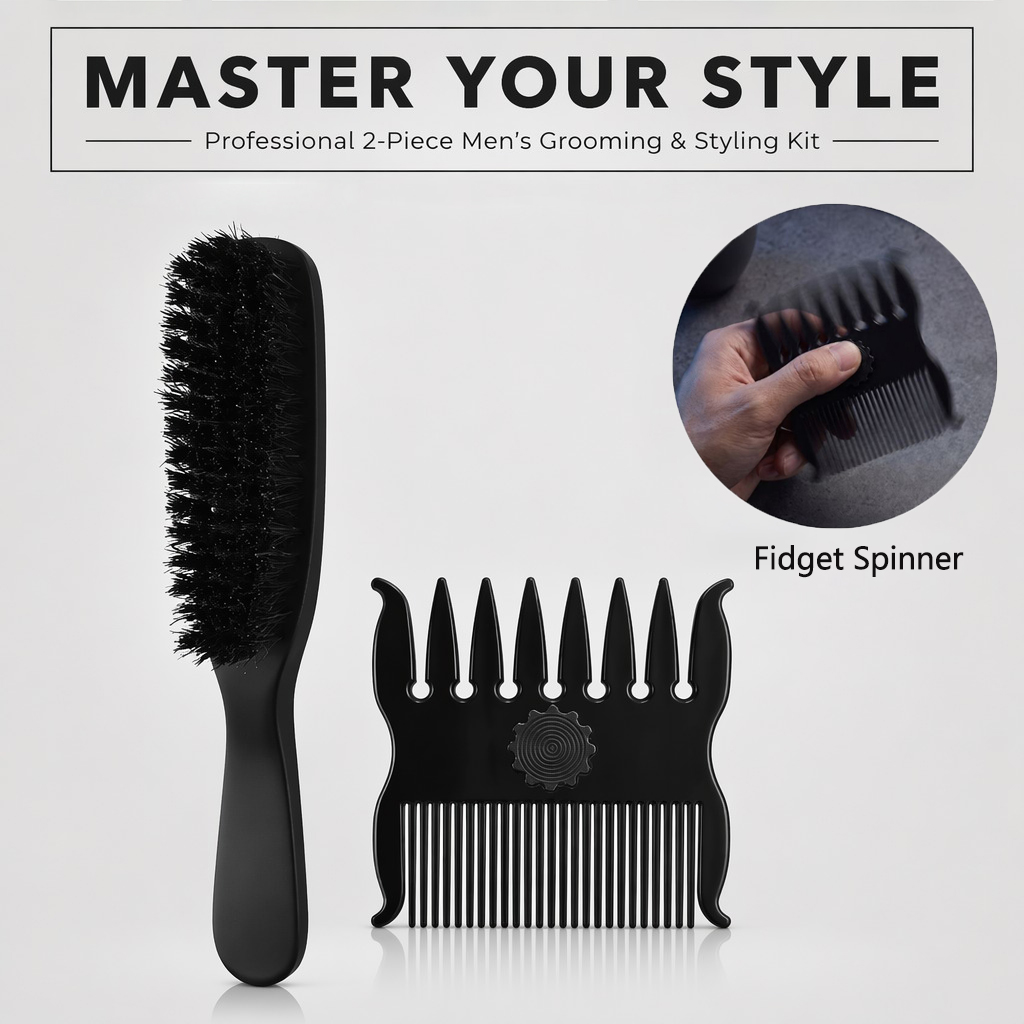 Men'S Grooming Hairstyles - 1/2Pcs Set Sisir Penata Rambut 360