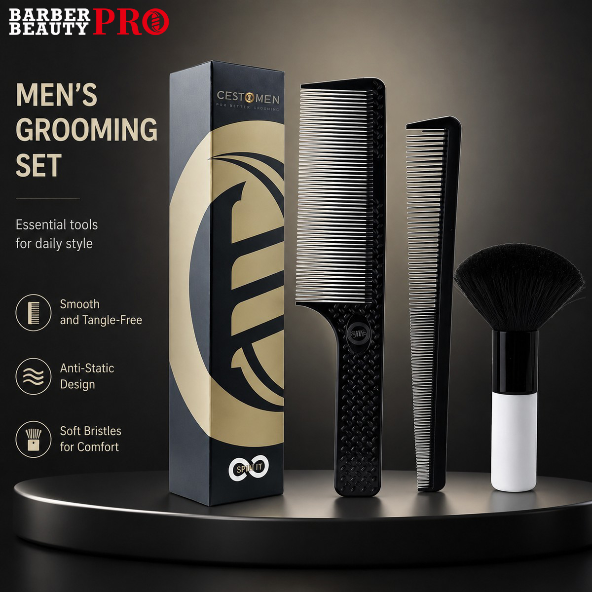 Men'S Grooming Hairstyles - 3 Buah Set Sisir Pemotong Rambut