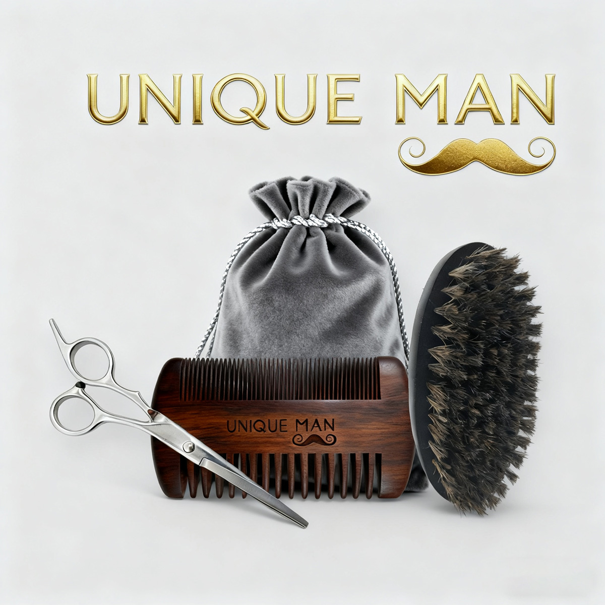 Grooming Kit - Set Jenggot Pria UNIK MAN, Sikat
