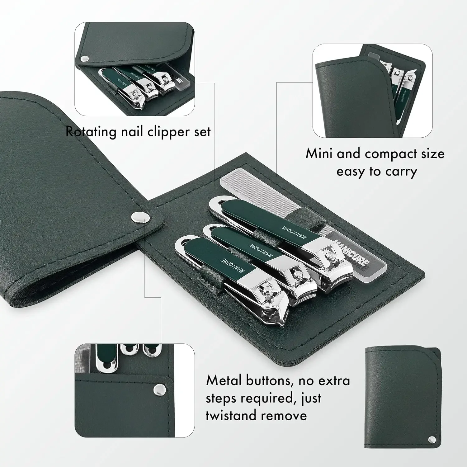 4 Pcs Set Pemotong Kuku Baja,  - Mens Grooming Travel Kit ulasan dan harga