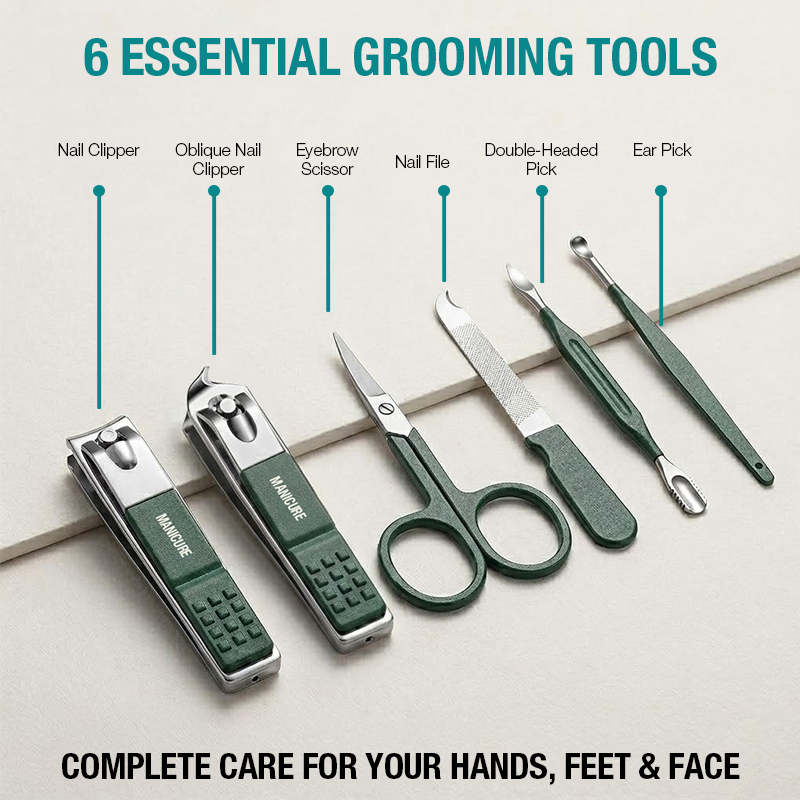Set Gunting Kuku Portabel 6-IN - Mens Grooming Travel Kit ulasan dan harga