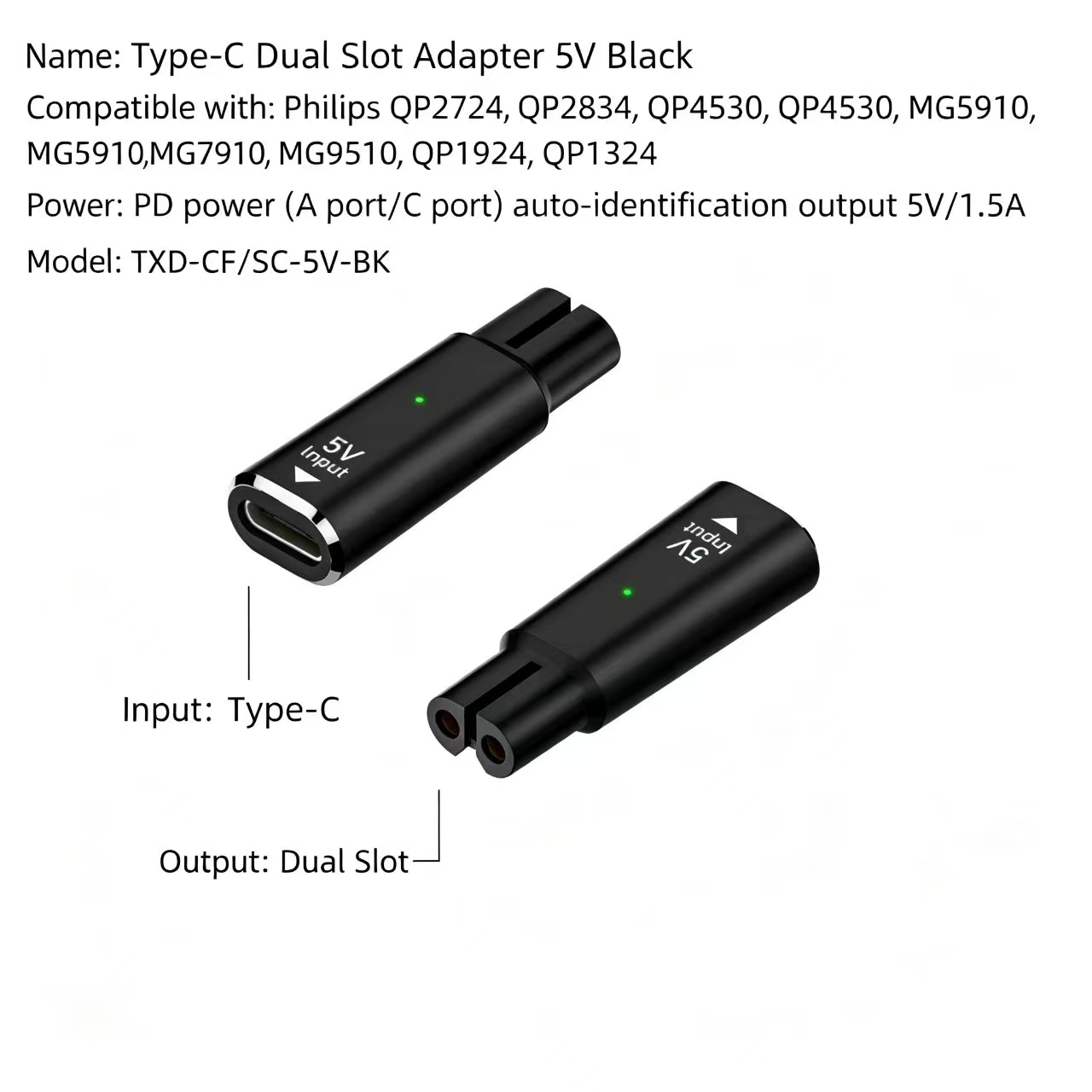 Adaptor USB-C betina ke dua sl - Electric Shaver Rotary ulasan dan harga