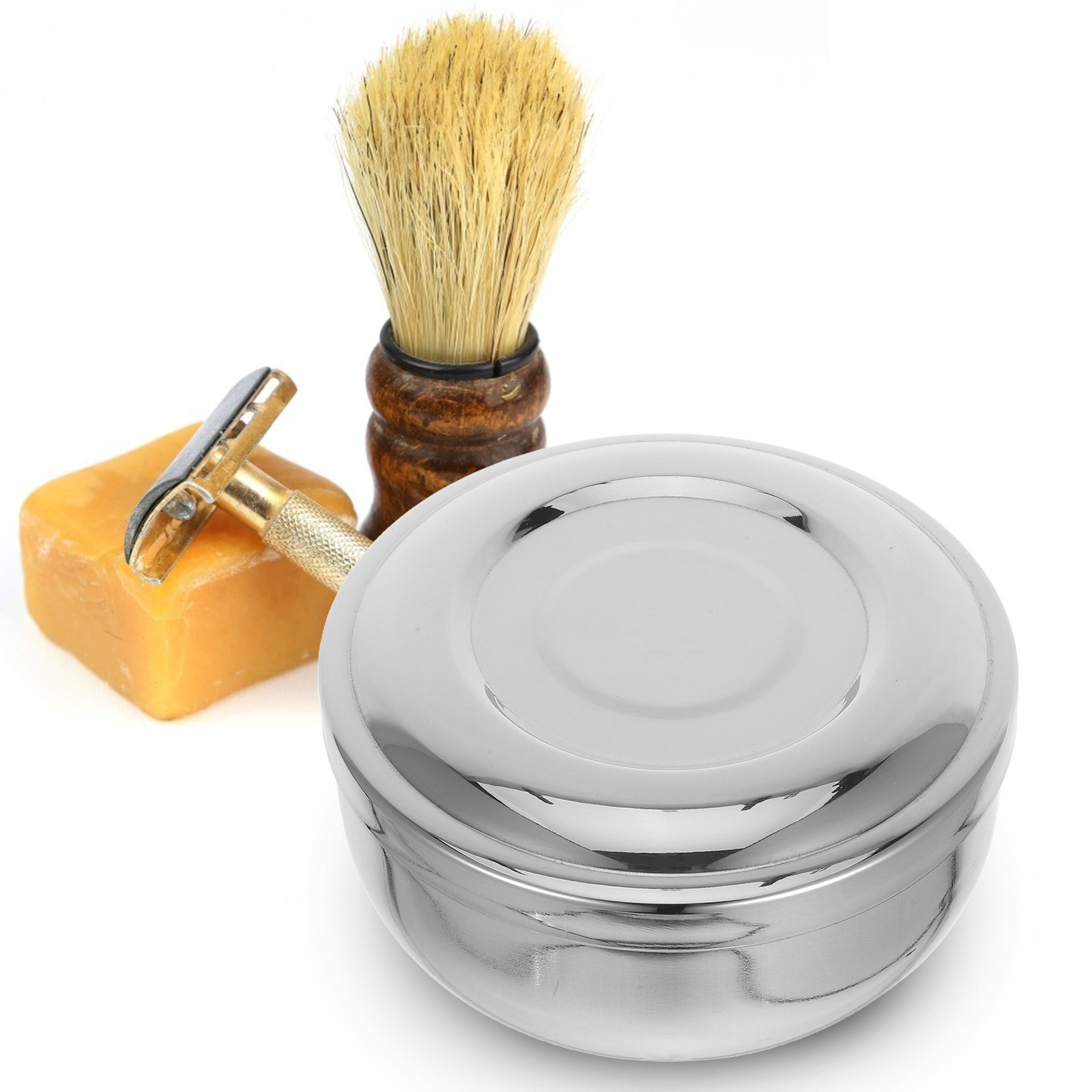 Mangkuk Cukur Logam dengan Tut - Mens Grooming Travel Kit ulasan dan harga